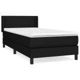 Cumpara ieftin Pat box spring cu saltea, negru, 90x190 cm, textil