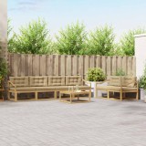 vidaXL Set de canapele de exterior cu pernă 6 pcs Alb și Bej 3386112