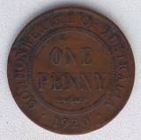 Moneda Australia - 1 Penny 1920, Europa