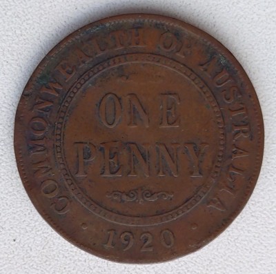 Moneda Australia - 1 Penny 1920 foto