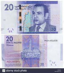 Bancnota Maroc 20 Dirhams 2012 UNC foto