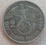 (A554) MONEDA DIN ARGINT GERMANIA - 2 REICHSMARK MARK 1938, LIT. B, NAZISTA, Europa