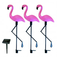 Lampa solara pentru gradina, 3 flamingo, 18x6x52 cm GartenVIP DiyLine foto