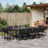 Gossi set mobilier de gradina, 13 piese, cu perne, negru, textilena