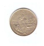 Moneda San Marino 200 lire 1994 FAO, stare foarte buna, curata