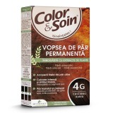 Vopsea de par fara amoniac, fara silicon, castaniu auriu, 4G, Color&amp;Soin