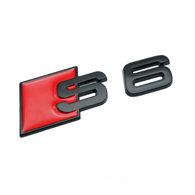 Emblema S6 spate portbagaj Audi,Negru matt foto