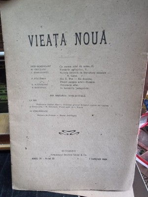 Revista Vieata Noua Nr. 22 ianuarie 1909 foto