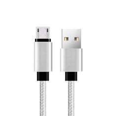 Cablu Date &amp;amp; Incarcare Textil MicroUSB (Argintiu) ATX foto