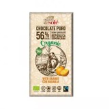 CIOCOLATA NEAGRA 56%CACAO CU PORTOCALE ECO 100GR
