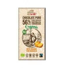 CIOCOLATA NEAGRA 56%CACAO CU PORTOCALE ECO 100GR