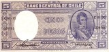 Chile 5 Pesos (nedatata; tipograf: Casa de Moeda) P-119 UNC !!! (necirculata)
