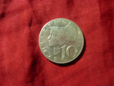 Moneda 10 schilling 1958 Austria argint , cal.medie-buna foto