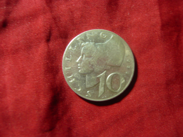 Moneda 10 schilling 1958 Austria argint , cal.medie-buna