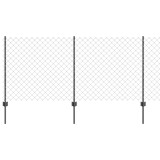 vidaXL &Icirc;ngrădire cu st&acirc;lpi Gri 1 x 10 m Oțel 3336268