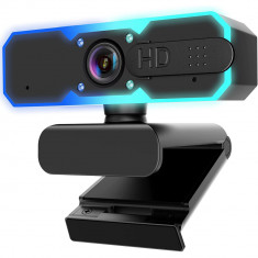 Camera Web Qeno® Gaming PC Webcam, Full HD 2MP 1920x1080/60FPS, Corectie Lumina