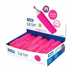 Set 12 Markere Evidentiatoare Pastel Milan, Varf de 2-5 mm, Roz, Marker Evidentiator, Markere, Marker Roz, Markere Roz, Marker cu Vopsea Roz, Marker p