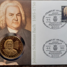 GERMANIA - FDC SI MEDALIE - 1000 ANI NATIUNEA GERMANA - J.S. BACH, STARE PROOF