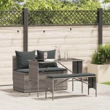 Gossi set mobilier de gradina cu perne, 3 piese, gri, poliratan