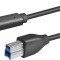 CABLU USB LOGILINK pt. imprimanta, USB 3.2 Gen1 Type-C (T) la USB 2.0 Type-B (T), 1m, 2 x ecranare, conectori auriti, negru, &quot;CU0162&quot; (timbru verde 0.