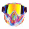 Masca protectie fata plastic dur + ochelari ski, lentila multicolora, MCMFD01