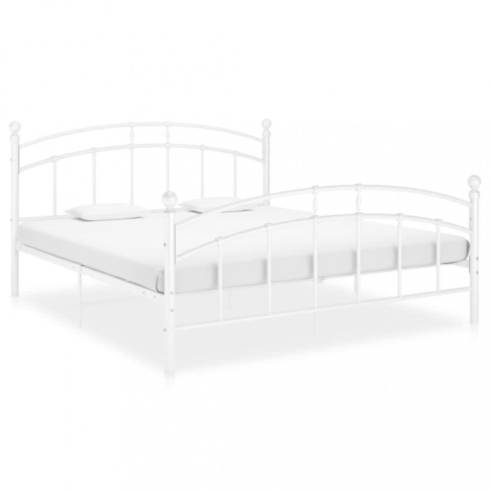 vidaXL Cadru de pat, alb, 160x200 cm, metal 324980