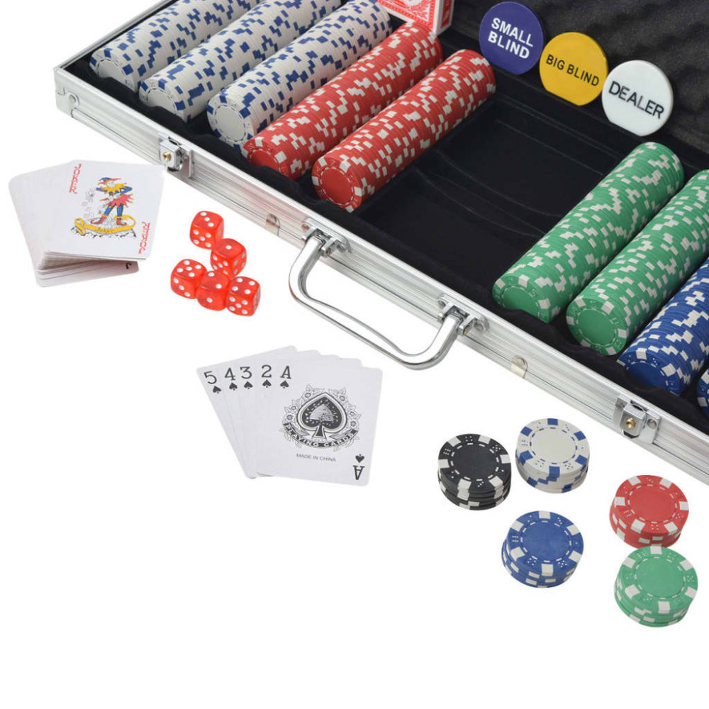 Set de poker cu 500 de jetoane din aluminiu GartenMobel Dekor, vidaXL |  Okazii.ro
