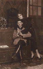 B351 Ofiter roman si femeie 1923 fotografie interbelica foto