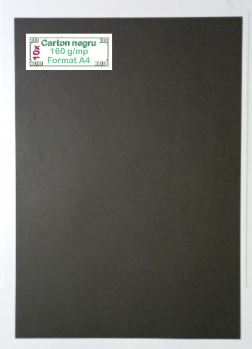 SET 10x Cartoane separatore (160g/mp), A4, Negre, Neperforate