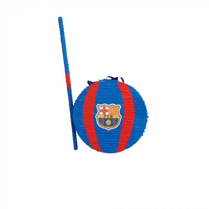 Pinata personalizata model rotund minge/sigla FCB, 40 cm, rosu+albastru