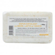 Sapun exfoliant cu miere, lapte si tarate, 200 g, Apidava