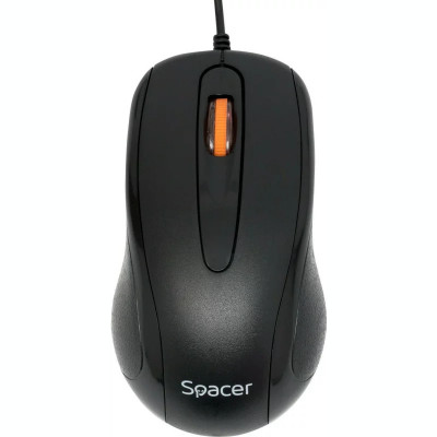 MOUSE SPACER cu fir optic USB 1000 dpi 3/1 negru SPMO-F01 foto