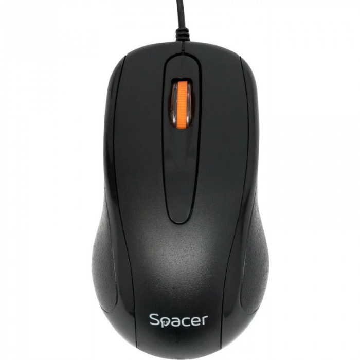 MOUSE SPACER cu fir optic USB 1000 dpi 3/1 negru SPMO-F01