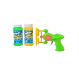 Set Pistol de facut baloane din sapun cu 2 sticlute de solutie