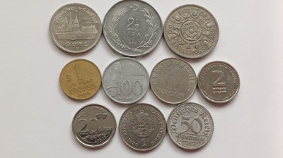 Lot 10 monede din 10 tari diferite-Lot 1 foto