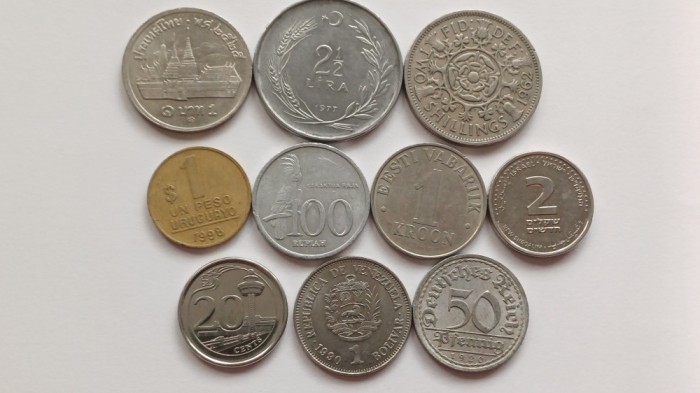 Lot 10 monede din 10 tari diferite-Lot 1