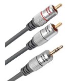 Cablu Jack 3.5 mm mufa tata - tata RCA mufa x2 3m negru PROLINK