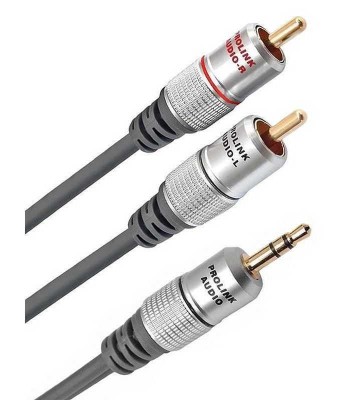 Cablu Jack 3.5 mm mufa tata - tata RCA mufa x2 3m negru PROLINK foto
