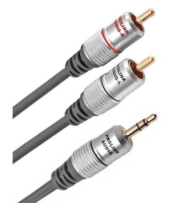 Cablu Jack 3.5 mm mufa tata - tata RCA mufa x2 3m negru PROLINK