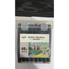 Set 48 Markere cu Alcool Twin Touch, Cutie Plastic Inclusa, Flippy, Multicolor foto