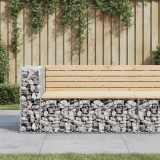 VidaXL Bancă de grădină design gabion, 122x71x65,5 cm, lemn masiv pin