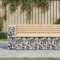 vidaXL Bancă de grădină design gabion, 122x71x65,5 cm, lemn masiv pin 834383