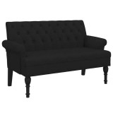 Cumpara ieftin Banca cu spatar negru 120x62x75,5 cm, material textil
