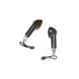 MBS Set semnalizari JMP Cateye, 12V/21W, brat lung, prindere M10, carbon, sticla fumurie, Cod Produs: 7050735MA