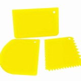 Set 3 Spatule pentru Modelat Alatul si Prajiturile, PVC, CBD CORAL BEST DEALS 3 3 12 cm 8 cm Galben 3 bucati