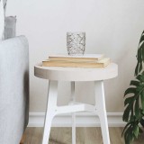 VidaXL Blat de masă rotund, alb, &Oslash;30x3 cm, lemn masiv de pin