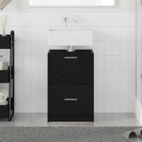 VidaXL Cabinet chiuvetă Stejar Negru 40x37x59 cm Lemn tehnic