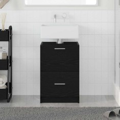 vidaXL Dulap pentru Chiuvetă cu sertar Stejar Negru 40 x 37 x 59 cm