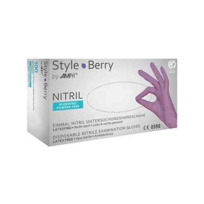 Manusi Nitril fara Pudra AMPri Style Berry, Lila, M, 100 buc foto