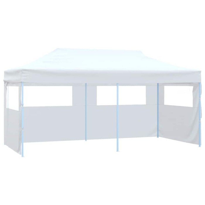 Cort de petrecere pliabil cu 4 pereți, alb, 3 x 6 m, oțel